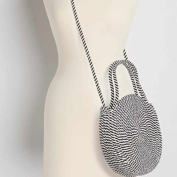 Maurices Handbags - Black & White Striped Rope Crossbody